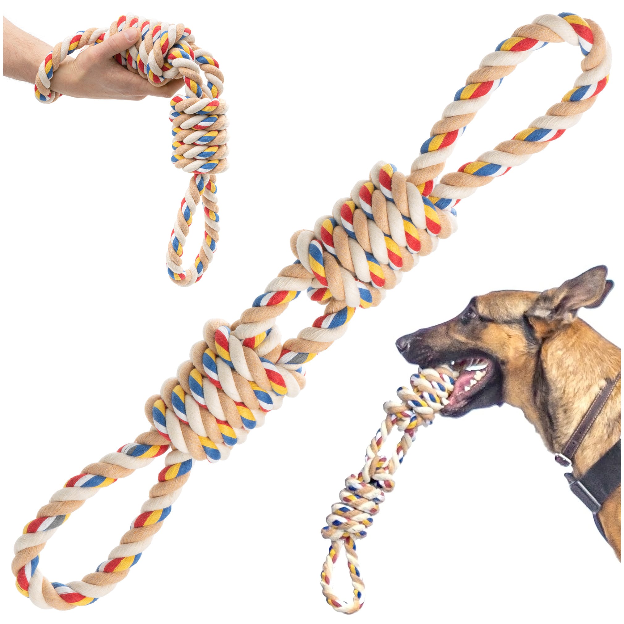 SZAR MINIATURA Mocny szarpak dla psa z dwoma pętlami - obrazek 1