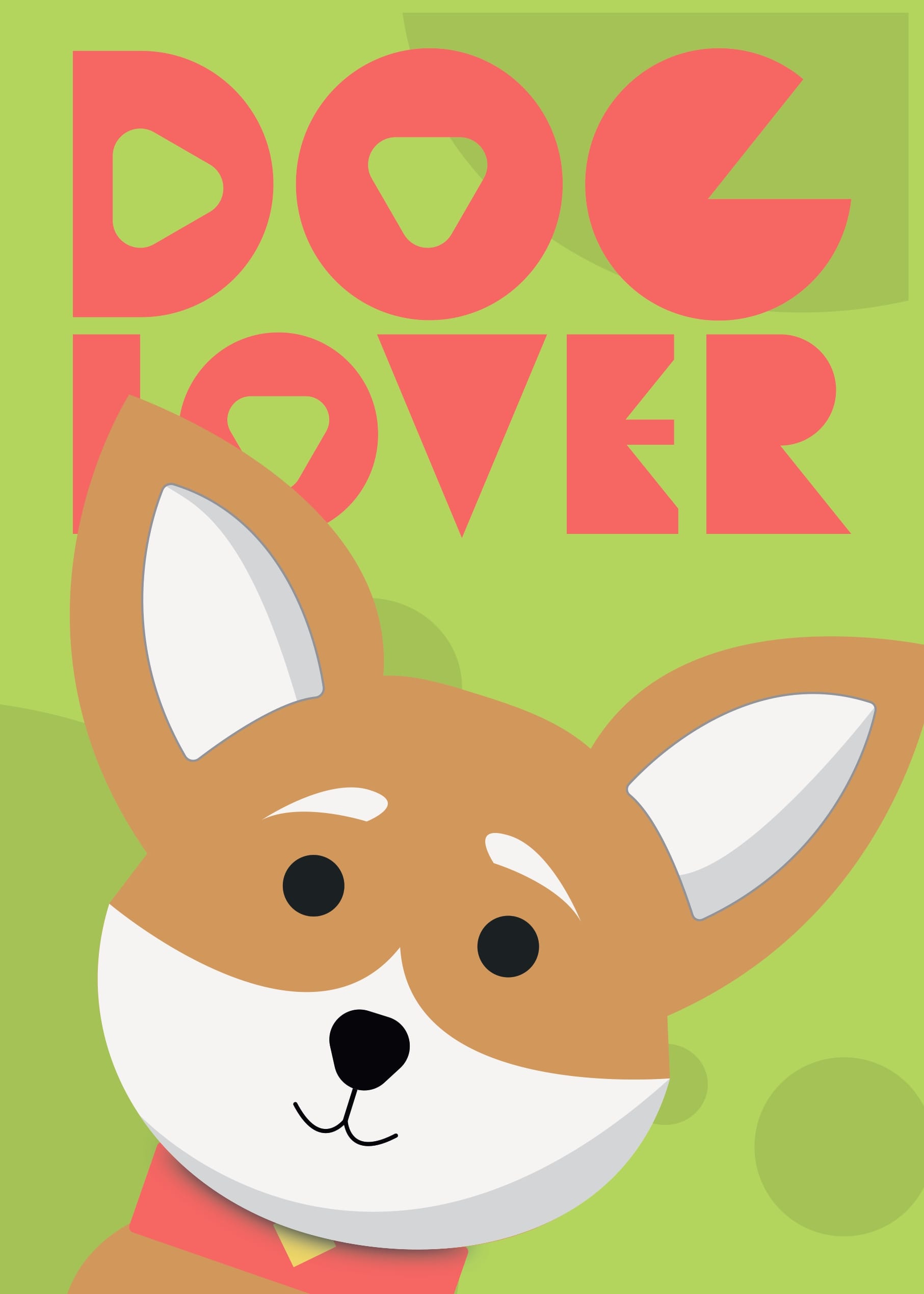 02 dog lover poster a3_page-0001 Plakat „Dog Lover” z psem rasy corgi – plik do druku A3 (PDF) - obrazek 1
