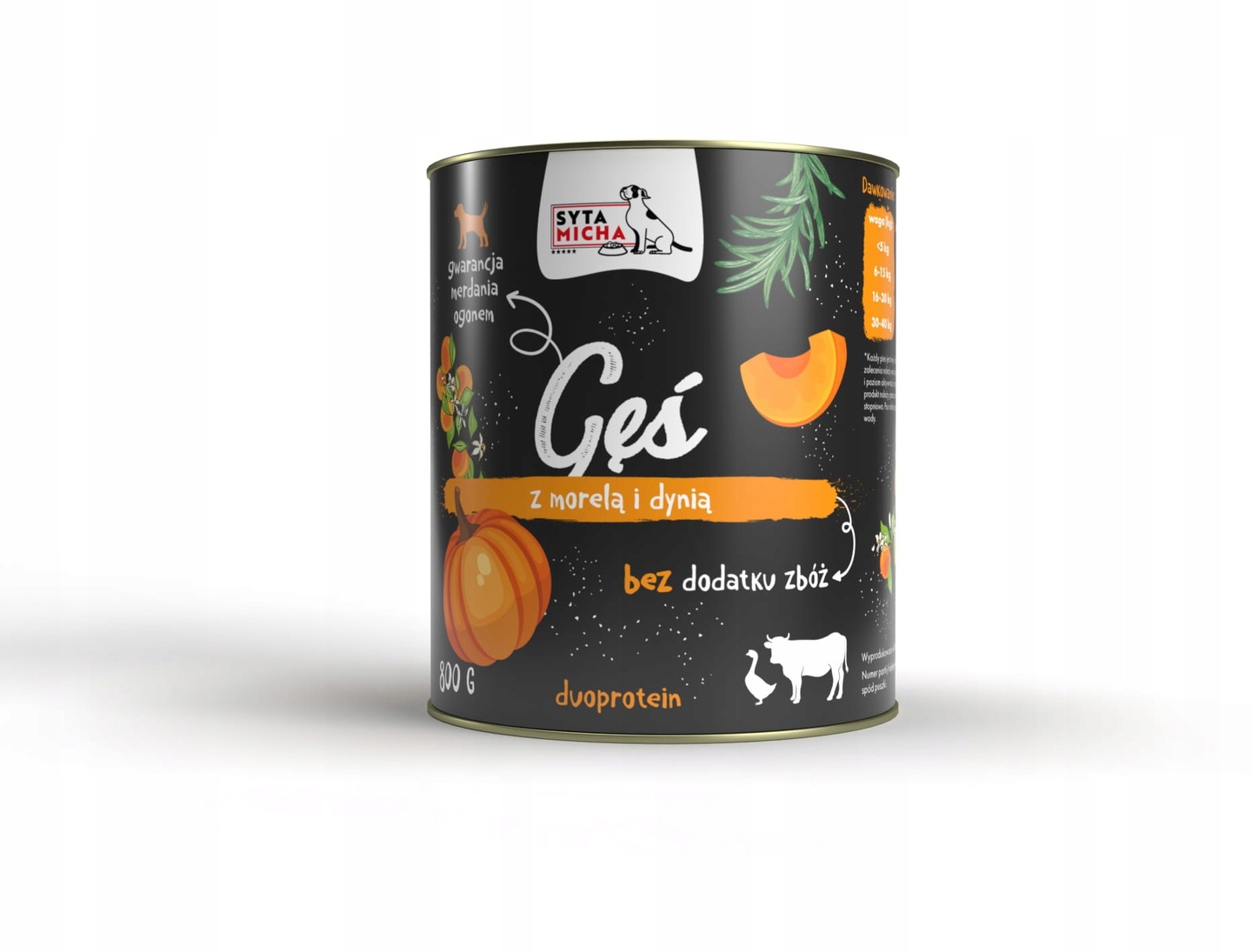 acaf884041e29e7f60dc76af0412 Mokra Karma dla psa Syta Micha Gęś z Morelami i Dynią Z Witaminami 800 g - obrazek 1